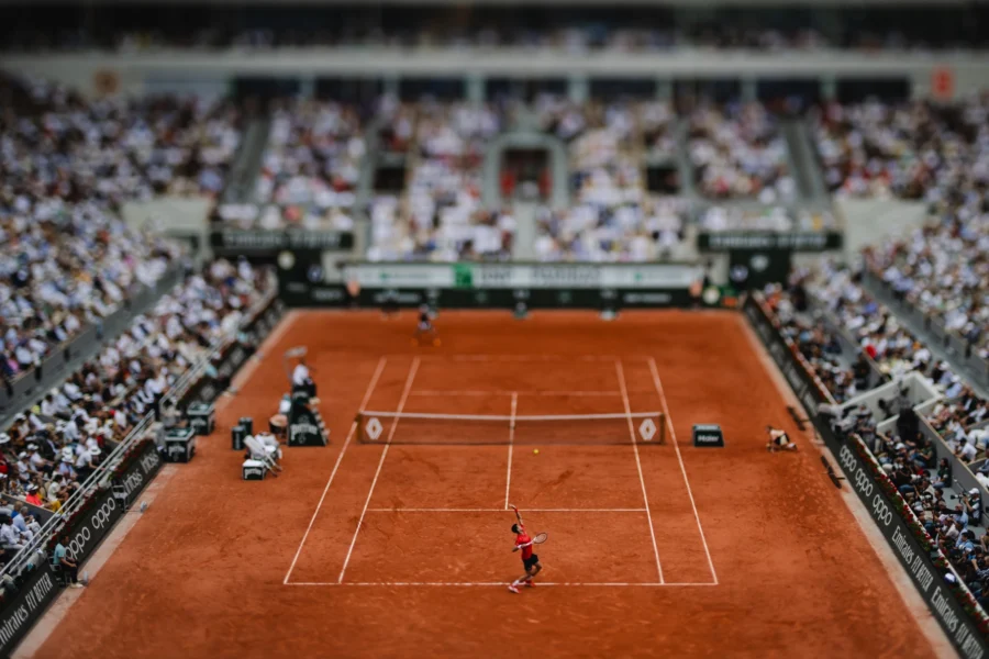 Court Philippe-Chatrier at Roland Garros, view from the top of the stands
