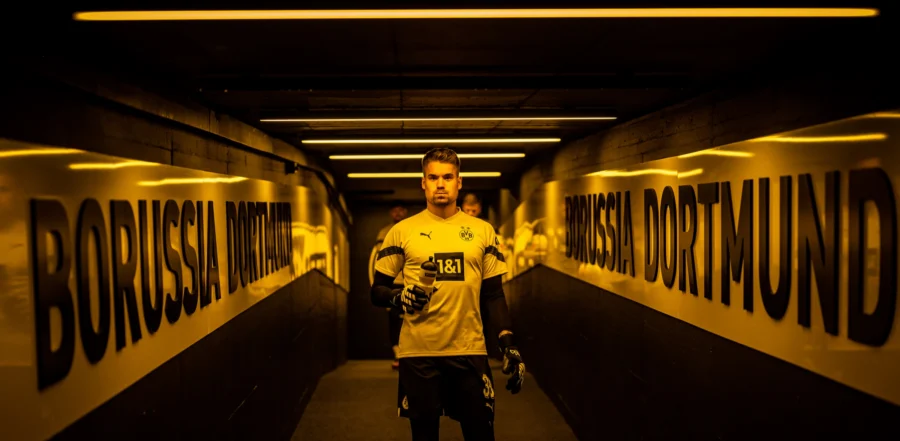 Borussia Dortmund goalkeeper in the players' tunnel before Borussia Dortmund vs FC Bayern Munich, Bundesliga